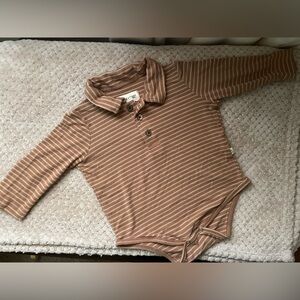 Me & Henry Striped Brown Long Sleeve Onesie